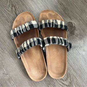 Madewell Gingham Fabric Sandals size 7